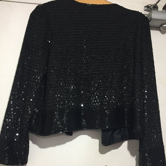 VINTAGE FRANK USHER SILK SEQUIN JACKETS SIZE 8 - Picture 5 of 8